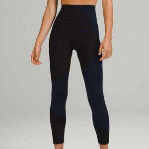 Lululemon Nulu Colour Block Navy/Black High-Rise Tight 25" Size 2